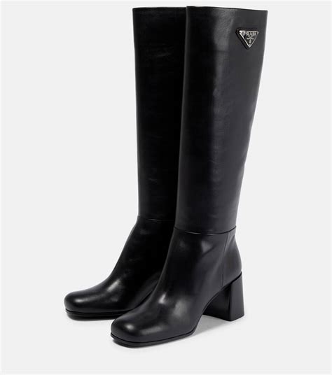 prada knee high leather boots ebay|high heeled designer combat boots.